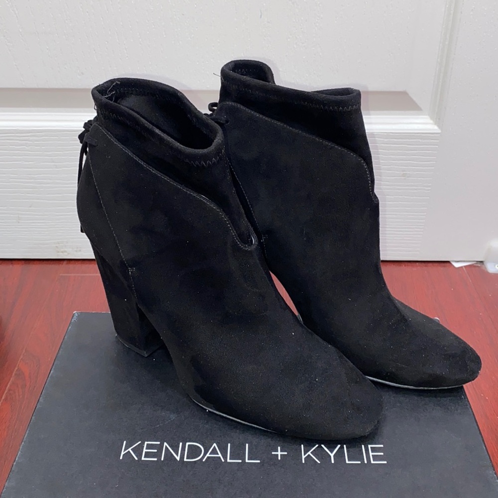 Kendall + Kylie Ankle Boots 9.5 Black Suede Heels